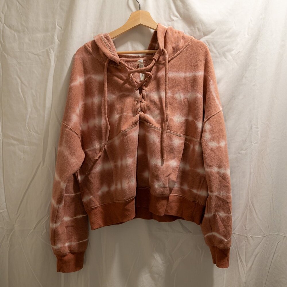 FP Movement Tie Dye Believer Hoodie - Mauve/Ivory (large)